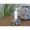Zinkový antik svícen na úzkou svíčku Flower - 7*9*5cm