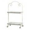 Krémový antik kovový 2-patrový etažér Luisa - 21*13*37 cm