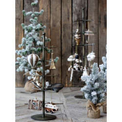 Champagne antik závěsná skleněná dekorace brusle - 8*3*8 cm