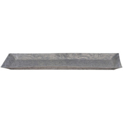 Šedý antik dekorační plechový podnos s patinou Trao - 42*18*1,5cm