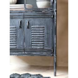 Černá antik kovová komoda Carine - 60*38*140cm
