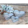 Sada 3ks plechové boxy ve tvaru srdce Zinc - 22*22*5cm