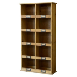 Hnědá antik dřevěná nástěnná polička s přihrádkami Sorting - 43*15*83cm