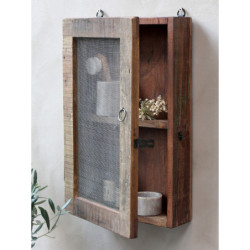 Retro nástěnná dřěvěná skříňka s dvířky Grimaud Unique - 29*10*47cm