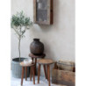 3ks retro dřěvěná stolička Grimaud Unique - Ø26*38/ Ø26*34/ Ø22*30cm