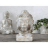Bílo - zlatá antik dekorace hlava Buddha Vittel - 13*13*26cm