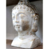 Bílo - zlatá antik dekorace hlava Buddha Vittel - 13*13*26cm