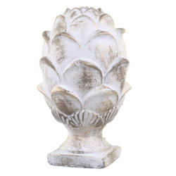 Bílo - zlatá antik cementová dekorace šiška Vittel - 15*24cm