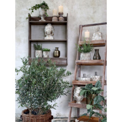 Bílo - zlatá antik olejová lampa Vittel - Ø 18*11 cm/ 90ml