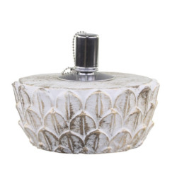 Bílo - zlatá antik olejová lampa Vittel - Ø 18*8 cm/ 90ml