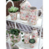 Keramický dekorační obal na květináč s květy Floral Auray S - Ø 9*8,5cm