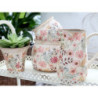 Keramický dekorační obal na květináč s květy Floral Auray S - Ø 9*8,5cm