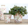 Keramický dekorační obal na květináč s květy Floral Auray S - Ø 9*8,5cm