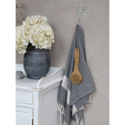 Béžový antik nástěnný háček s ornamentem - 6*5*15cm