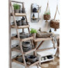 Hnědý antik dřevěný regál s košíky Cart No 5 - 42*70*170cm