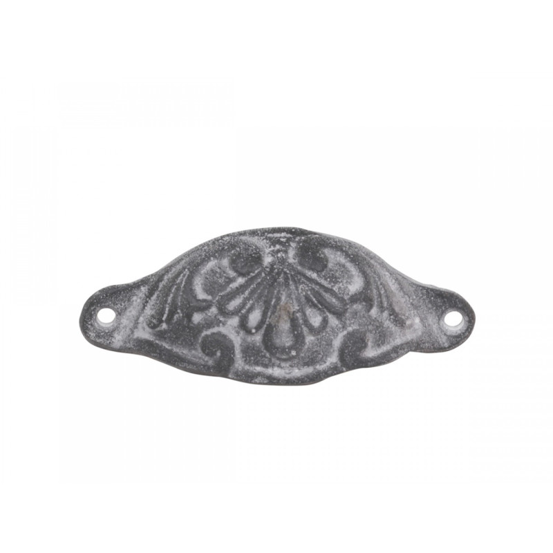 Šedá litinová úchytka s ornamentovým zdobením  - 11*3*4 cm
