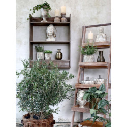 Hnědý antik dřevěný regál s košíky Cart No 5 - 42*70*170cm