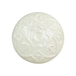 Zelená antik porcelánová úchytka Flower - Ø 4 cm