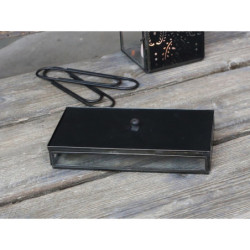 Kancelářský skleněný box s černým víkem Office - 20*10*5cm