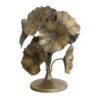 Bronzový antik kovový svícen zdobený květy Flower - Ø 14*20cm