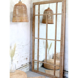 Přírodní antik závěsné světlo s bambusovým stínidlem Lamp Bamboo - Ø41*52cm/ E27/ 40W