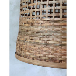 Přírodní antik závěsné světlo s bambusovým stínidlem Lamp Bamboo - Ø41*52cm/ E27/ 40W