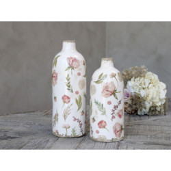 Keramická dekorační váza s květy Floral Étel - Ø 11*26cm