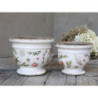 Keramický obal na květináč s růžovými květy Floral Étel - Ø 14*14cm