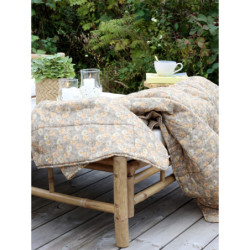 Latté bavlněný přehoz s květinovým motivem Quilt Flower - 130*180 cm