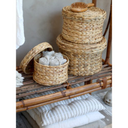 Taupe pruhovaný podsedák s výplní Nimes Seat - 40*40 cm