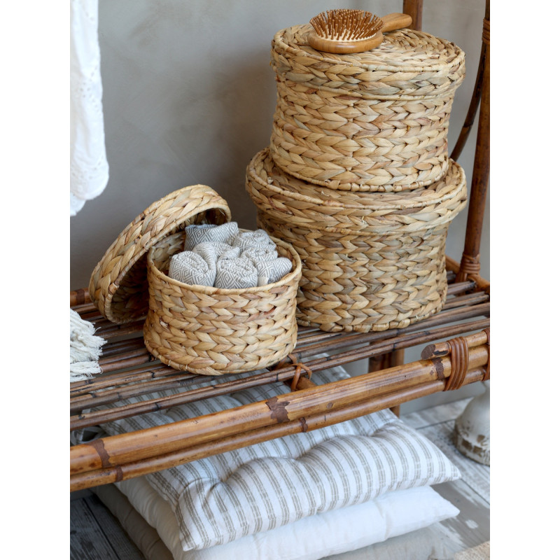 Taupe pruhovaný podsedák s výplní Nimes Seat - 40*40 cm
