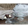 Skleněný podnos na noze se zdobením Glass Pattern - Ø 15*7,5 cm