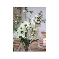 Dekorace umělá krémová květina Delphinium cream - 80 cm