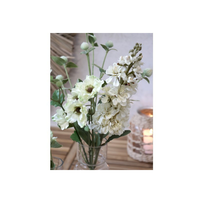 Dekorace umělá krémová květina Anemone cream - 72 cm
