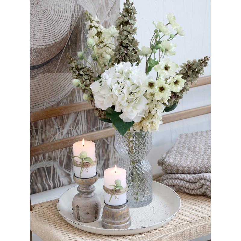 Dekorace umělá bílá květina Hortenzie Hydrangea white - 85 cm
