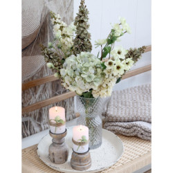 Dekorace umělá krémová květina Hortenzie Hydrangea cream - 85 cm