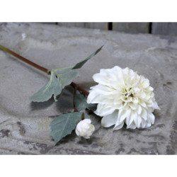 Dekorace umělá krémová květina Jiřina Dahlia cream - 48 cm