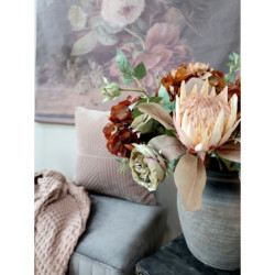 Dekorace umělá zelená květina Růže Rose dusty green - 75 cm