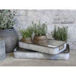 2ks dekorační plechové zinkové antik boxy podnosy - 63*34*9cm