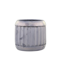 Dekorační plechový antik obal na květináč Grooves S - Ø 14*12cm
