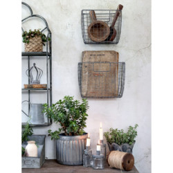 Zinkový antik drátěný košík Fil de fer Basket L - 29*13*22cm