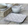 Mocca porcelánový hranatý talíř s ornamenty Arés Mocca - 20*20*2cm