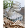 Mocca porcelánový hranatý talíř s ornamenty Arés Mocca - 20*20*2cm