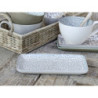 Šedý porcelánový tácek s ornamenty Arés Grey - 20*11*2cm