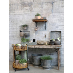 2ks kulatý plechový zinkový antik obal na květináč Planters - Ø 36*36/ Ø 31*30cm