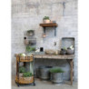 2ks kulatý plechový zinkový antik obal na květináč Planters - Ø 36*36/ Ø 31*30cm