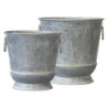 2ks kulatý plechový zinkový antik obal na květináč Planters - Ø 36*36/ Ø 31*30cm
