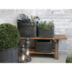 3ks plechový zinkový antik obal na květináč Planters - 40*30*30/ 32*22*21cm