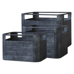 3ks plechový zinkový antik obal na květináč Planters - 40*30*30/ 32*22*21cm