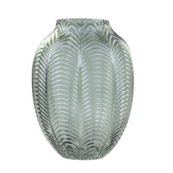 Zelená skleněná dekorační váza Leaf  -  Ø 14*18cm